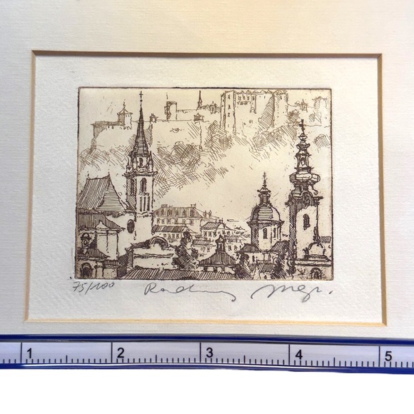 SET OF 2 BEAUTIFUL MINIATURE FRAMED ETCHINGS - Picture 11 of 15